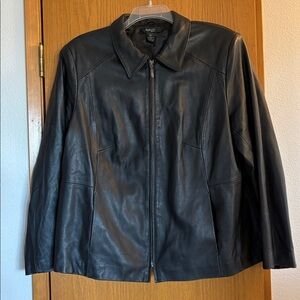 Style & Co Black Leather Jacket